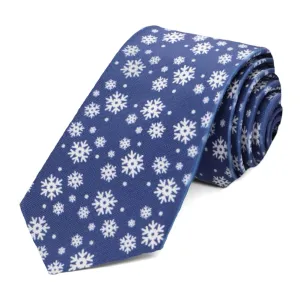 Snowflake Slim Necktie, 2.5" Width