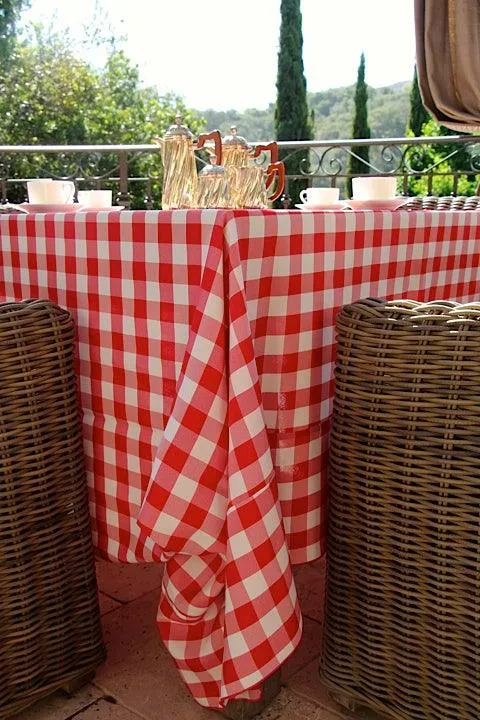 Square Checkered Tablecloth, Gingham Tablecloths