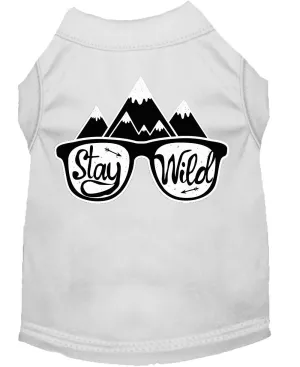 Stay Wild Screen Print Dog Shirt White Xxl (18)