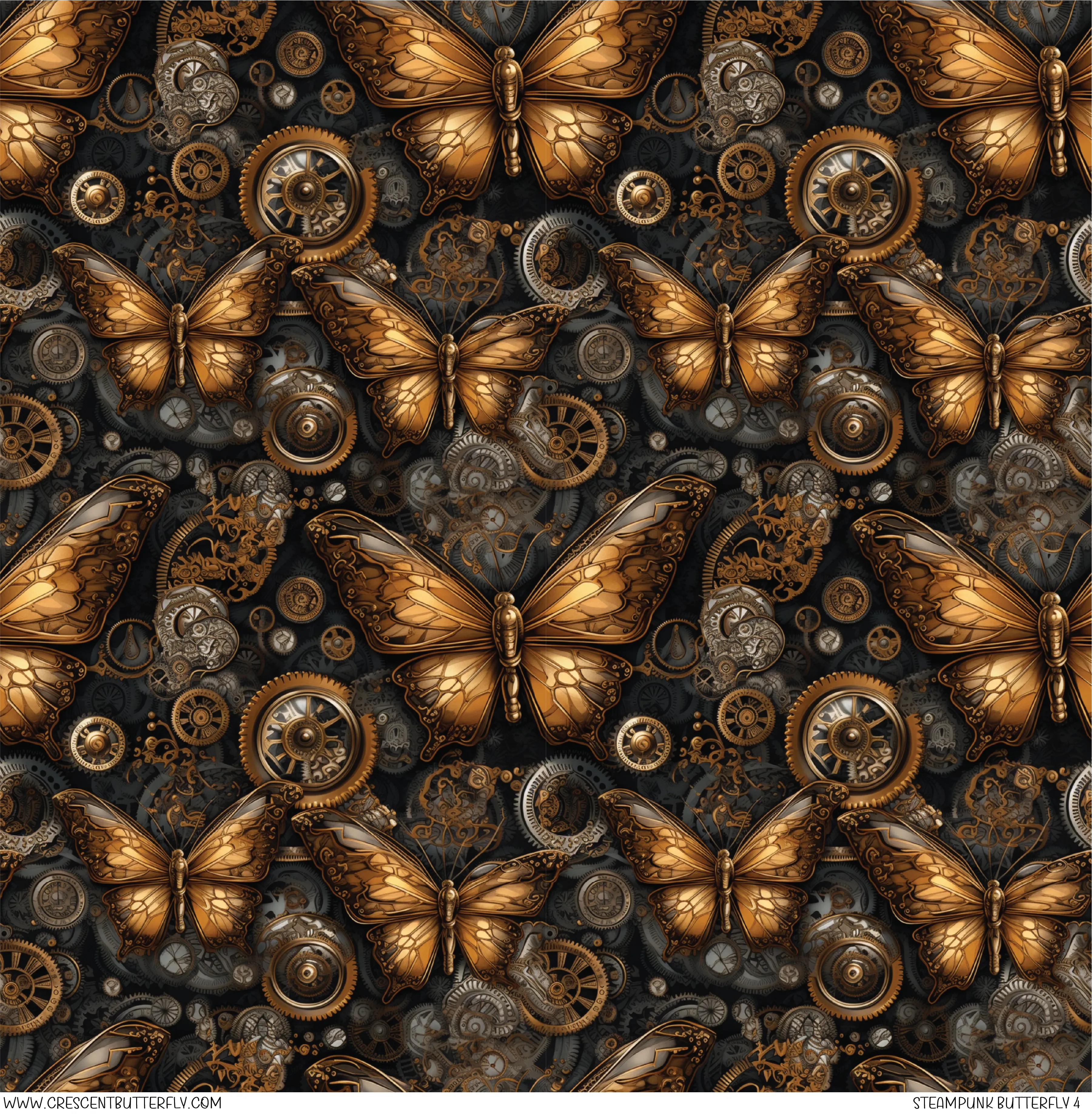 Steampunk Butterfly 4 Pattern Vinyl Sheet/Wrap