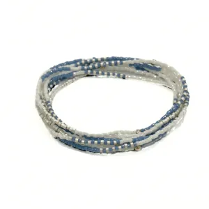 Steel Blue, Cotton & Champagne Maui Bracelet