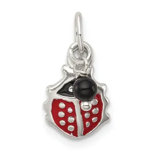 Sterling Silver Red Enameled Ladybug Charm