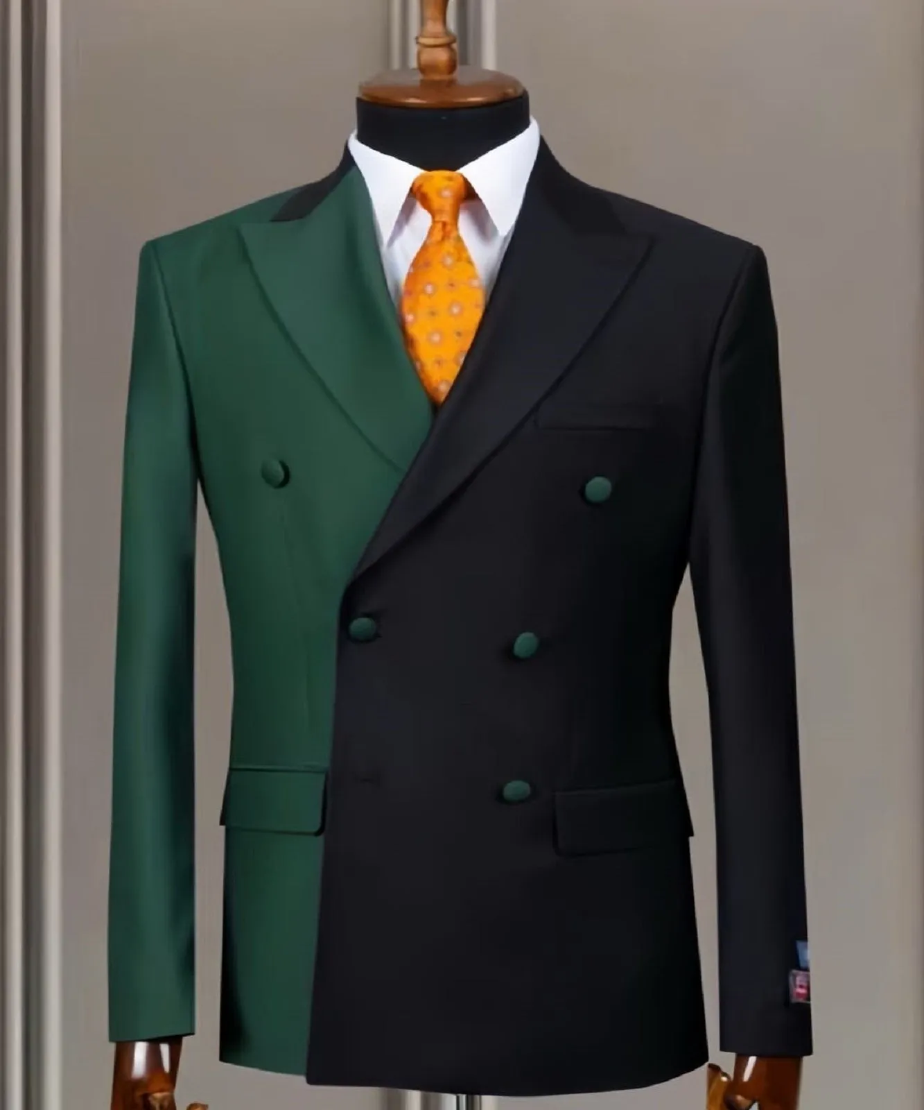 Striking Green and Black Suit