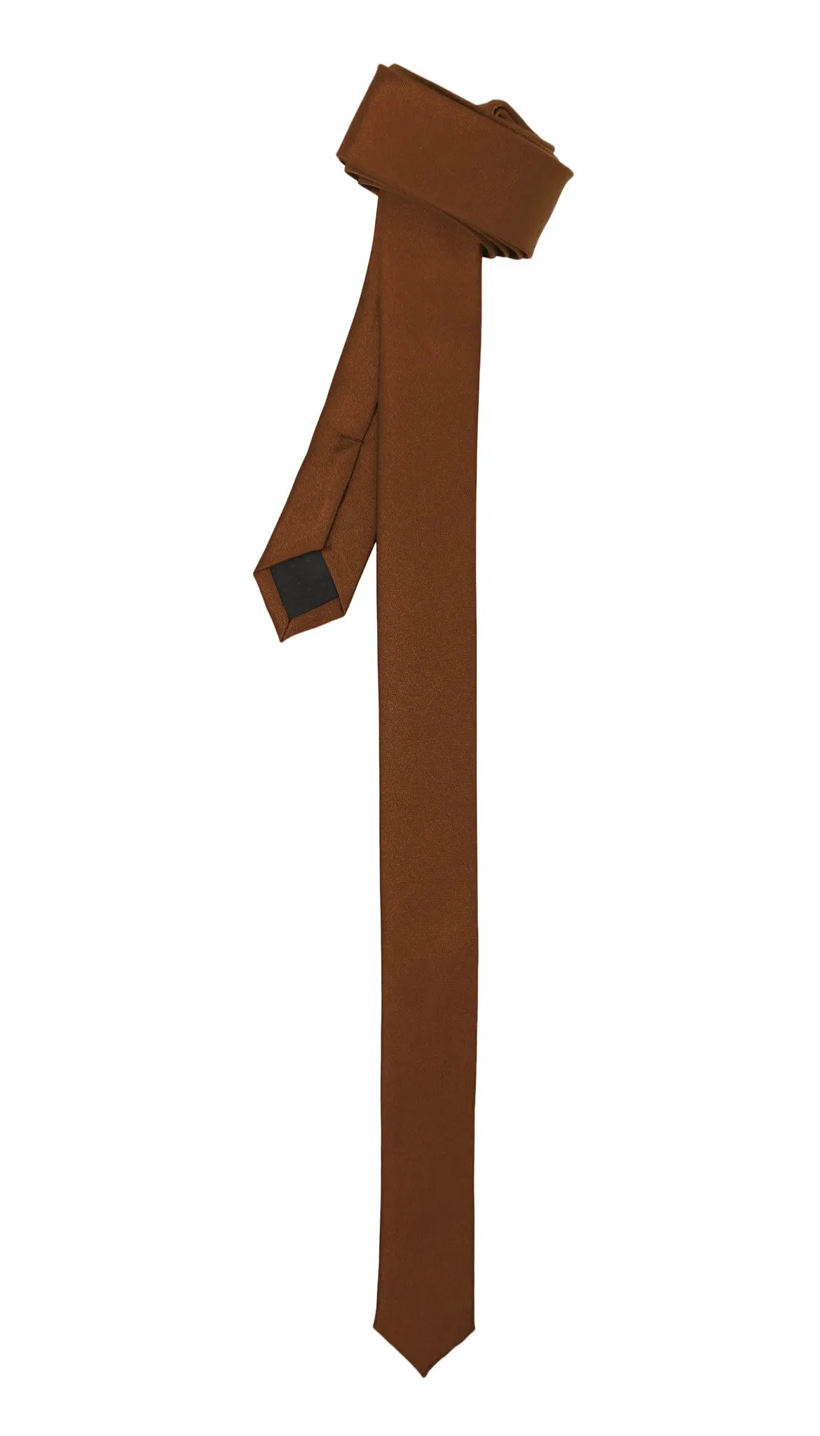 Super Skinny Brown Shiny Slim Tie