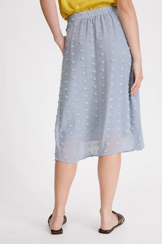 Swiss Dot Textured Chiffon Skirt. 0148