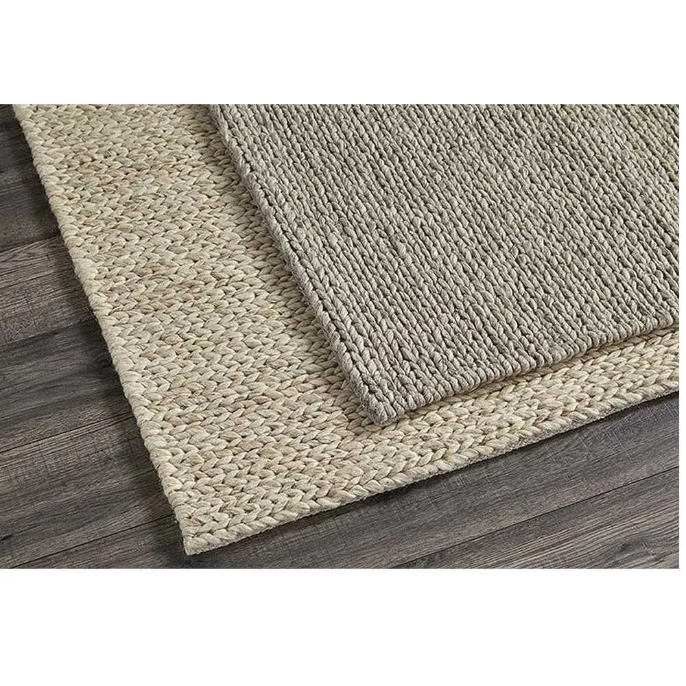 Walton & Co 120cm x 180cm Taupe Plait Wool Rug