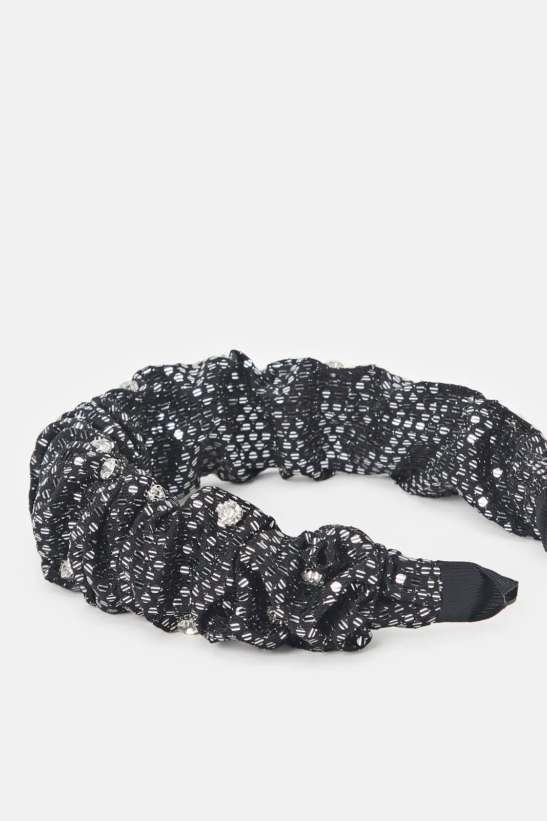 Women Black Diamante Headband